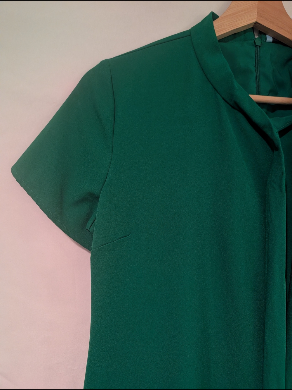 CeCe Emerald Green Tie-Neck Mini Dress - Picture 8 of 12